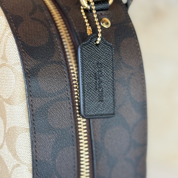 Coach Jordyn Medium Signature Backpack Light Khaki/Brown Multi - Picture 13 of 13